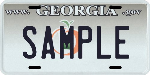 Georgia Custom Personalized License Plate
