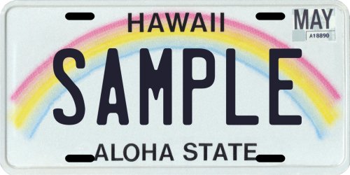 Hawaii Rainbow Custom Personalized License Plate