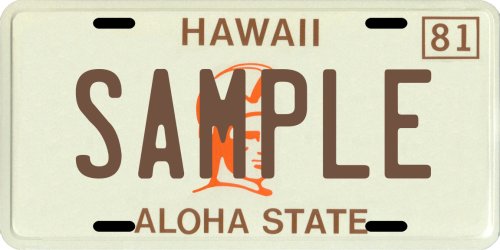 Hawaii 1980's Custom Personalized License Plate