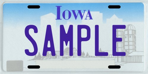 Iowa Custom Personalized License Plate