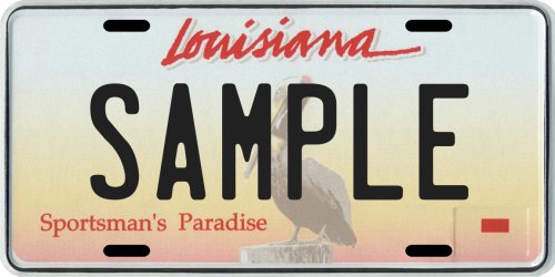 Louisiana Custom Personalized License Plate