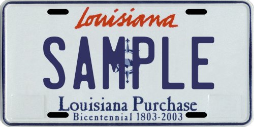 Louisiana Purchase Custom Personalized License Plate
