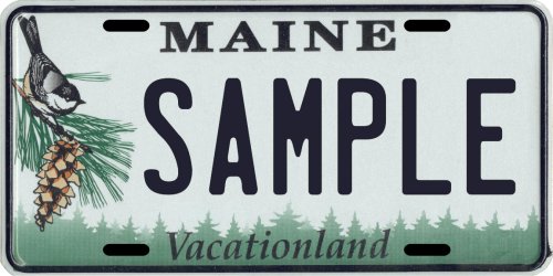 Maine Custom Personalized License Plate