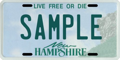 New Hampshire Custom Personalized License Plate