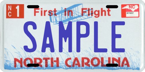 North Carolina Custom Personalized License Plate