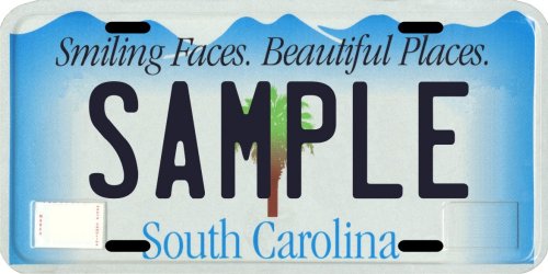 South Carolina Custom Personalized License Plate