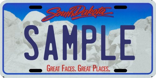 South Dakota Custom Personalized License Plate