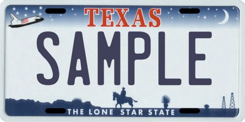 Texas Custom Personalized License Plate