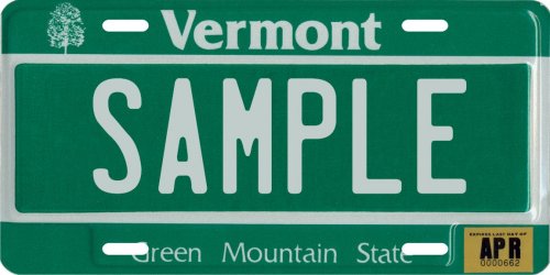 Vermont Custom Personalized License Plate
