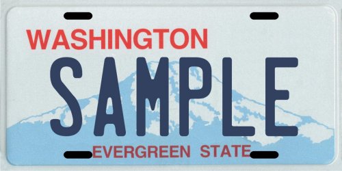 Washington Custom Personalized License Plate