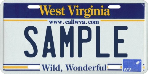 West Virginia Custom Personalized License Plate