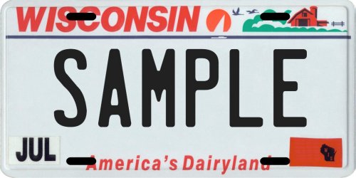 Wisconsin Custom Personalized License Plate