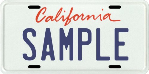 California Custom Personalized License Plate