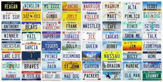 6" x 12" Custom Personalized License Plate - Choose from all 50 States